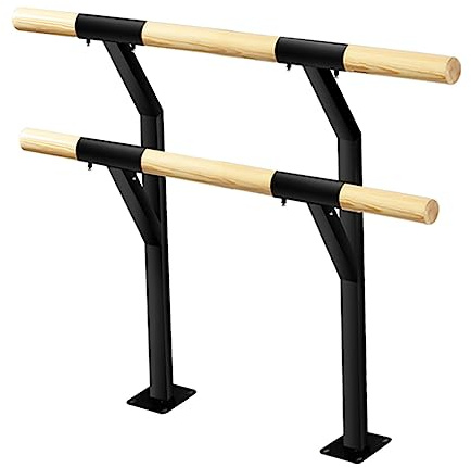 Barra da balletto, doppia pola, barra per balletto, fissa, autoportante, in legno massello, regolabile, verticale, per adulti e bambini, per ginnastica