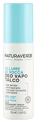 Naturaverde | Pharma - Deodorante, Allume di Rocca Deodorante, Deodorante Allume di Rocca Talco, Deo Profumo con Estratto di Camomilla e Aloe Vera Gel, No Gas, No Alcool, 100ml