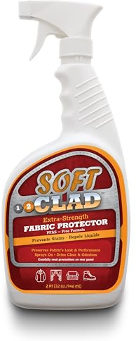 Extra Strength Fabric Protector Spray Prevents Stains and Repels Liquids. SoftClad Guards Furniture, Shoes, Carpet, Upholstery, Suede, Leather, Couch. Safe for Indoor Use. PFAS Free Formula 32oz