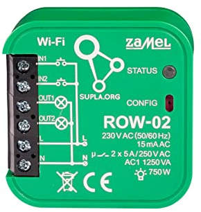 Supla WiFi Empfänger Mit 2 Kanälen ROW-02 Zur Steuerung Elektrischer Geräte Kunststoff Metall