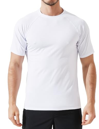 Arcweg Herren Rashguard UV T-Shirt Schwimm Shirt Kurzarm Schnell Trocknend Wassersurf-Shirt UPF 50 Tops Badeshirts (M-3XL)
