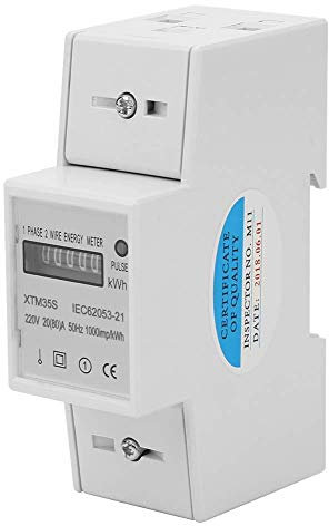KWh Din Rail Meter 220V 20 (80) A Digital Monofase 2 Fili 2P DIN - Rail Contatore Elettrico Contatore Energia Monofase LED Retroilluminazione 1000KWh Classe A