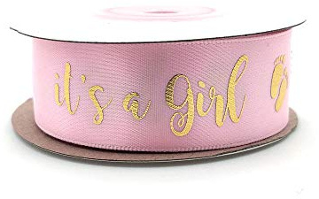 Pink and Gold Ribbon - It's a Girl for Baby Shower - Decoration for Your Baby Shower (Pink and Gold)
