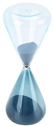 Hourglass Clock Blue Sand Timer, Innovative Cone Shape Unique Sand Clock Timer Glass Birthday Gift Office Kitchen Decor Table Ornament(M)