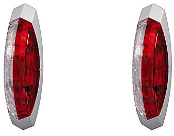 HELLA 2XS 008 479-091 Umrissleuchte, Anbau rechts, 12 V, C5W, rot/glasklar + Umrissleuchte, Anbau links, 12 V, C5W, rot/glasklar