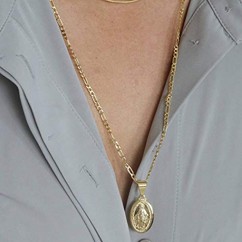 TseenYi Boho-Halskette, einfacher Jungfrau-Maria-Anhänger, Modeschmuck für Damen und Mädchen, Free Size, Metall, Gold