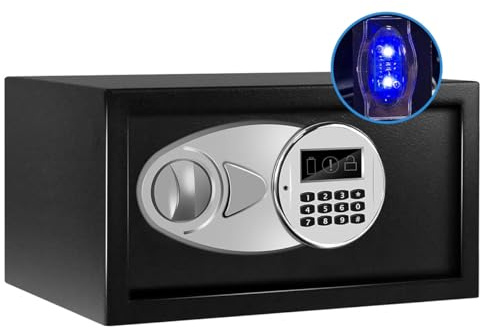 Sdstone Safe Box with Sensor Light,Hidden Safe Box with Key & Digital Lock for Home and Company. Electronic Security Safe Box Wall or Cabinet Fixed Design, 0.4 Cubic Feet