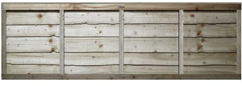 Premier Garden Supplies Lap Fence Panel Width: 6ft (183cm) x Height: 2ft (60cm) Heavy Duty Wooden Waney Larch Pressure Treated (Tanalised) Garden Fence Panel (W: 1830mm x H: 600mm)