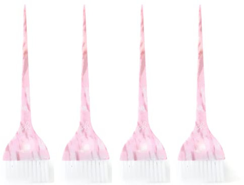 Simply Hair 4 Tint Brush Set - 4 Unique Pattern Hair Dye Brush Kit for Root Touch Up - Pink