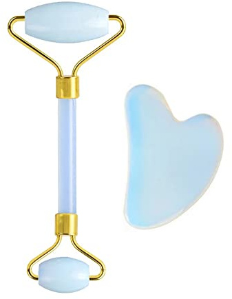 Opalite Rouleau de jade pour le visage et gua sha Masseur à gouache naturelle type 07