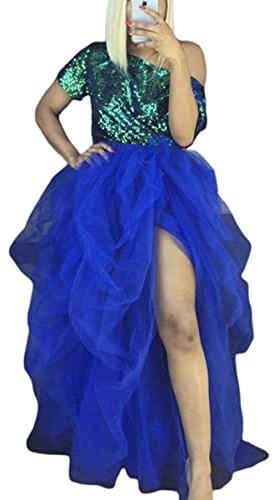 YILEEGOO Damen Tüll Tutu Lange Röcke Hochzeitsfeier Cocktailparty Abschlussball Bandage Netz Kleid Überrock Overlay Langer Brautrock, A-Blau, Einheitsgröße