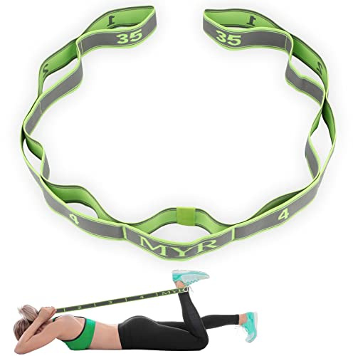 CLOPAE Sangle de Yoga Extensible pour Yoga, Meilleurs Étirements, Exercice, Adultes Bande de Résistance Élastique Latine Pilates Danse Gym (Vert)