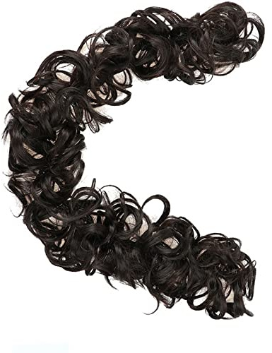 Bollar hårstycke 60 cm lång, rörig hårdel, syntetisk, rubbig, fluffigt hårklibb, lindad hårsnodd, DIY, lockig chignon-hårdel, hårband för kvinnor bröd