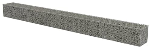 vidaXL Gabion Wall with Covers Galvanised Steel 600x50x50 cm