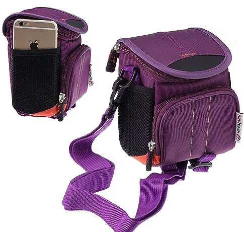 Navitech Purple Camera Shoulder Bag Compatible with Olympus OM-D E-M10 Mark IV Mirrorless Camera