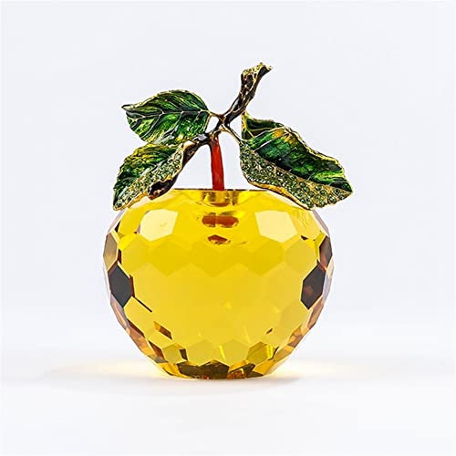 BABUUN 80mm facted Cristal Pomme Presse-papiers Coupe glaçure Fruits Figurine Verre Maison Mariage décor à Collectionner Collecte à Domicile