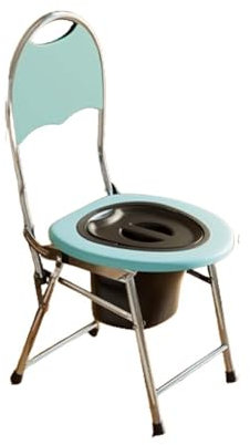 Toilette Portable Pot De Chambre Adulte avec Couvercle Pot De Chambre Camping WC Toilette Seche Seau Hygiénique Voiture Pliable Camion ça Peut Bouger Domestique Antidérapant (32.5x40x77.5cm)