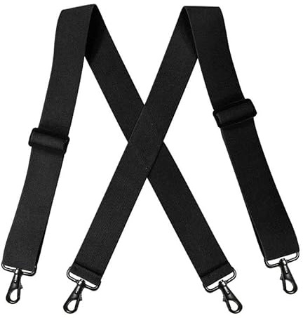 Lay U Home Solido Bretelle Larghe 5cm Nero Forte Ganci parentesi Graffe Maschio Vintage Casual Suspensorio Pantaloni X Cinghia Posteriore 5x120cm