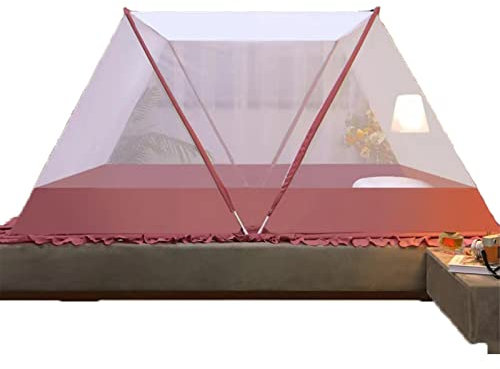 ISCBAFYX Faltbares Moskitonetz, 4 Eckbett-Himmelbett-Himmelbett-Zelte, Schlafzimmer-Dekorationszubehör, Dekor-Baldachin, einfach zu demontierendes Himmelzelt,D,100 * 190 * 80CM