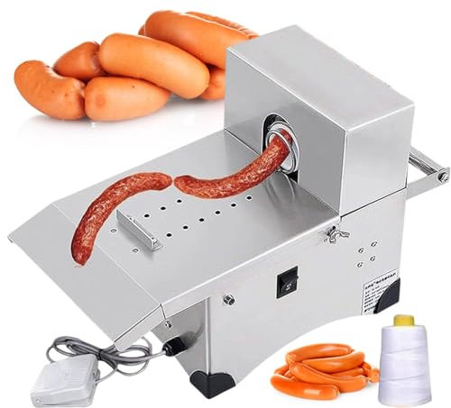 Electric Stainless Steel Sausage Tying Knotting Machine, Sausage Casings Binding Machine, Sausage Knot Machine, Sausage Linker Machine, Max Diameter 50mm, Sausage Stuffer,220V