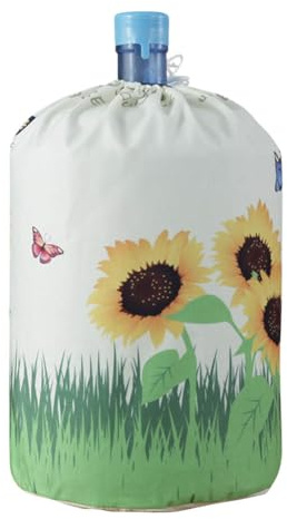 BAOZOON 5 Gallon Water Dispenser Barrel Dust Cover Reusable Water Bucket Protective Cover Water Bottle Sleeve Cover 5 Gallon Water Jug Cover for Home Office(Sunflower)