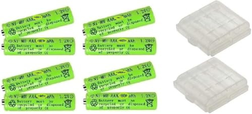 8X AAA/Micro/HR3/R3 Akkus 600mAh NI-mh Wiederaufladbar Rechargeable Akkus Solar Batterien 1,2 V + 2 Akkuboxen gratis