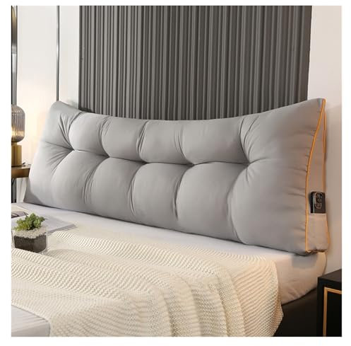 AOPEZIA Rückenkissen Keilkissen Kopfende Großes Bettkissen Bequemes Lesekissen und Rückenteil im Bett Rückenlehne und Kopfkissen Langes, Removable Cover(Light Grey,150 * 50 * 15cm)