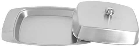 Cabilock Edelstahl Butter Platte Mit Deckel Einfache Käseschale Lebensmitteltablett Für Desserts Langlebig Und Hygienisch
