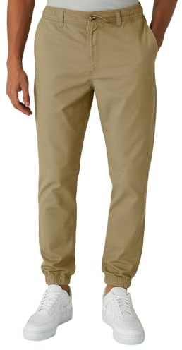 Smith & Solo Pantalon chino pour homme - Pantalon de loisirs - Pantalon chino en coton - Pantalon de travail pour homme avec cordon de serrage - Pantalon de jogging - Chino long régulier, beige, M