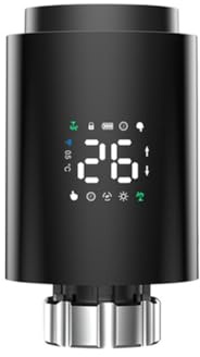 Losueeun Tuya Smart ZigBee Heizkörperantrieb TRV Programmierbares Thermostatisches Heizkörperventil, App-Fernbedienung, Langlebig, Einfache Installation, Schwarz