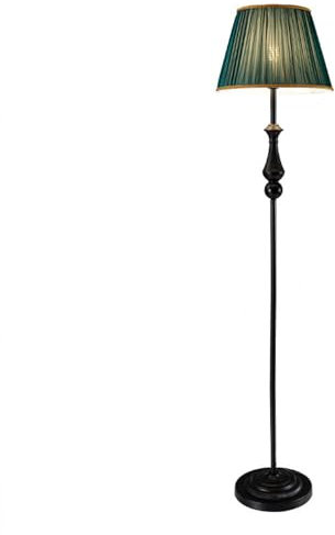 ZJHAHJY Klassische dekorative Stehlampe, grüne Stoff-Stehlampen, poliertes Metall, vertikale Lampe, Innen-Leselampe, hohe Lampen, Eck-Stehlampen für Wohnzimmer, Schlafzimmer, Fußschalter