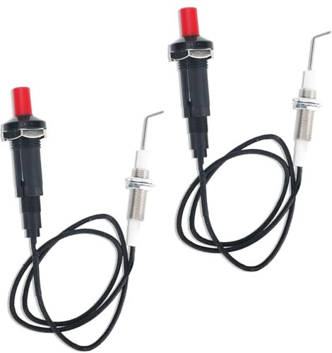BTFO 2 Pezzi Accenditore Piezoelettrico Pulsante per Gas Propano, Accenditore Piezoelettrico con Ago di Accensione a Vite Accessori Pratici per Accendisigari da Cucina Forno Camino a Gas
