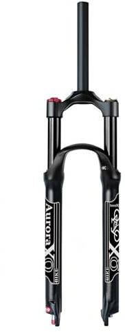LYYCX AuroraXQ 26/27.5/29 Luft Mountainbike Federgabel, Federweg 140mm Gerade Tube QR 9mm XC AM Manuelle/Crown Lockout Rebound Anpassen MTB Gabel(Schwarz,27,5 Zoll)