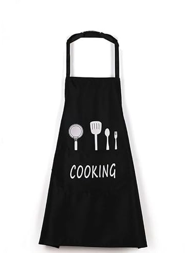 Shuqio 1 Stück Schürze Küchenschürze Grillschürze Kochschürze mit Taschen wasserabweisend maschinenwaschbar geeignet für Hausarbeit Cafés Hotpot-Restaurants Konditoreien Supermärkte