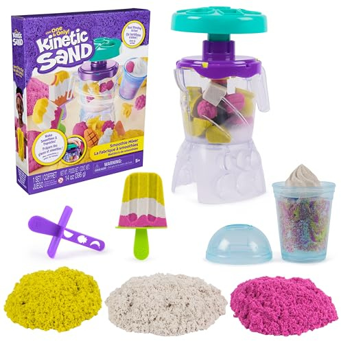 Kinetic Sand, Set dei Frullati Golosi, con 396 g di Sabbia da Gioco, Attrezzi e Formina Ghiacciolo, Cibo Giocattolo, Giocattoli Artistici per Bambine e Bambini, 5+ Anni