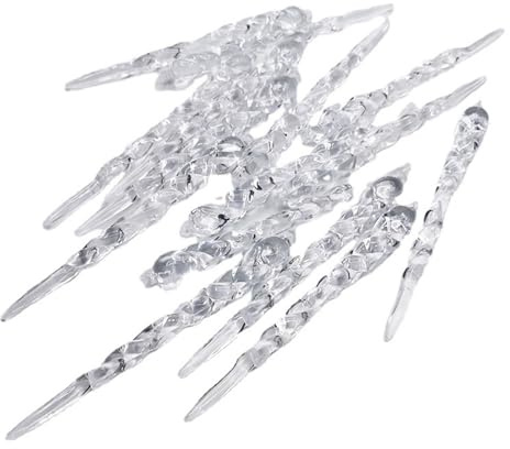 BBTISG 60 Stück Weihnachtsdekoration Eiszapfen Anhänger, 13cm Tropfenkugeln Klare Eiszapfen für Dekoration, Hochzeit, Weihnachtsdekoration, Party
