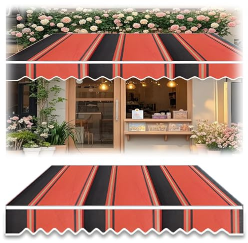 Tessuto di Ricambio per Tende da Sole a Strisce, Tende da Sole per Esterni in Poliestere Impermeabile(400x250cm)