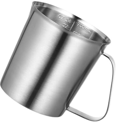 DECORNIJIA Misurino in Acciaio con Scala Graduata e Manico Tazza Misuratrice Versatile per Caffè Cocktail e Bevande Resistente Corrosione Bar e Ristoranti