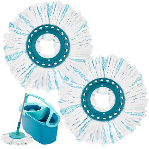 2 Pezzi per Leifheit Clean Twist Disc Mop Ergo Ricambio Mocio Kit, per Leifhei Rotomo Ricambio, Mocio di Ricambio in Microfibra, Buona Capacità di Assorbimento