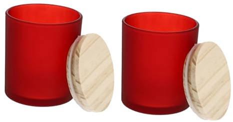 POPETPOP Copas para Velas Aromáticas De Cristal Tapa, Vasos Decorativos Prácticos Vidrio, Set De 2 Piezas para Ambientación Romántica Interiores y Hogar