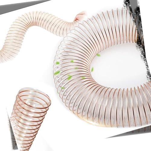 IMUNKT Staubsammelschlauch PU Absaugschlauch Superleicht Flexschlauch For Staub, Rauch, Holzarbeiten, Belüftung, Transparent Spiralschlauch, Dicke 0,93mm(3m/9.84ft,102mm(4))