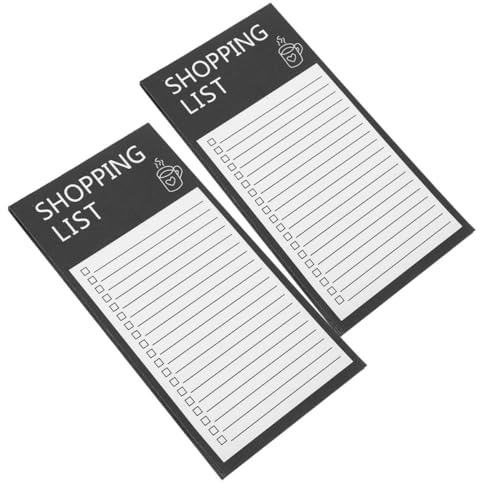 DEARMAMY Magnetische Notizblöcke Papier für Kühlschranklisten | To Do und Einkaufsliste, Einzigartiges Design, Wiederverwendbar, Tragbar, 2 Stück-pack