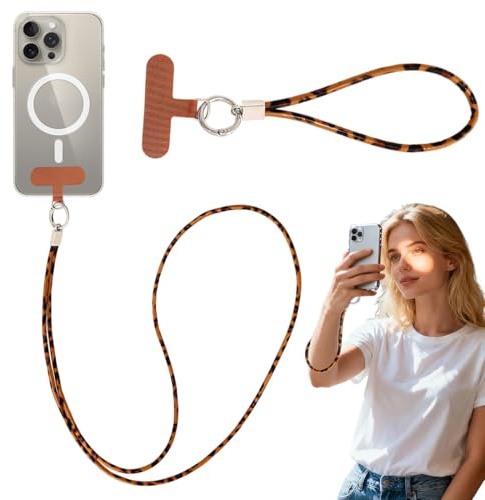 LQUYTA 2 Pièces Cordon Telephone Portable, Universel Laniere Téléphone, Cou Smartphone Sangle Attache pour Téléphone Portable, lanière, clé, USB, Lecteur MP3, MP4 et Plus