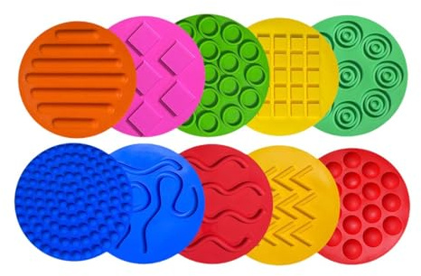 Ysyqkn 10 Pezzi di Tappetini Sensoriali, Piccoli Dischi Sensoriali per Bambini E Bambine.