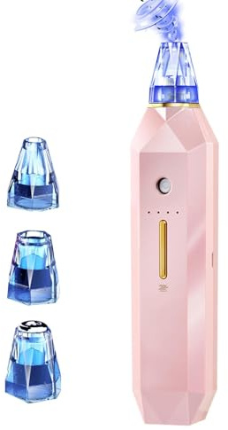 Nettoyeur de pores du visage – Absorbeur de rechargeable | 4 puissances d'aspiration avec 3 têtes de buse, nettoyeur de pores électrique pour femmes et hommes, peau humide et brillante