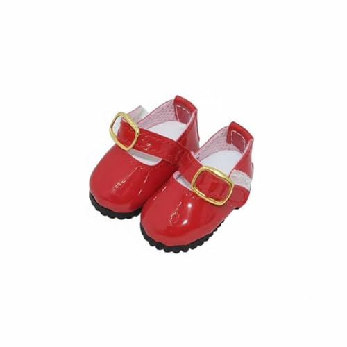 MotiveTech bjd Puppenschuhe Lack-Optik 45mm Puppenschuhe in Mehreren Farben erhältlich Mini-Lackschuhe für Puppen für Puppensammler, Bastler, Puppenfotografie , Rot , Std 12IN Puppe