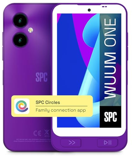 SPC WUUM ONE - Smartphone bambini, Android, GPS, controllo parentale, Lilla | Compatibile con l'app SPC Circles: geolocalizzazione, controllo parentale, chat sicure, lettore musicale e 64GB