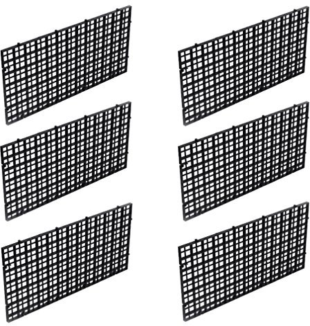 Wetrys 6 Pcs Grid Isolate Board Divider Fish Tank Bottom Black Filter Tray Aquarium Crate