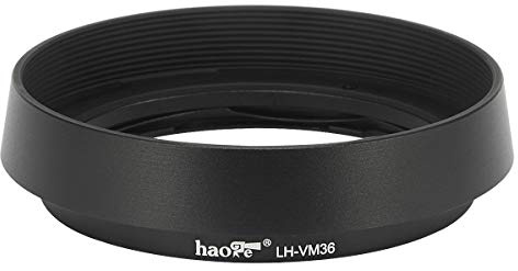 Haoge LH-VM36 Bajonett-Gegenlichtblende aus Metall, rund, kompatibel mit Voigtlander Nokton asphärical ASPH 40mm f/1.2 VM, 35mm f1.2 VM, 50mm f1.2 VM Leica M Objektiv LH-8 schwarz
