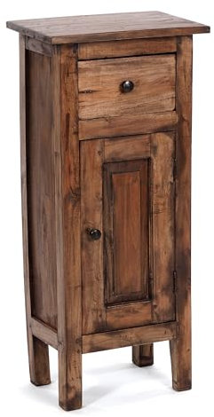 DESIGN DELIGHTS Holz FLURSCHRANK Plant 80 | 80x36x25cm (HxBxT), Mahagoni Recyclingholz | Shabby Chic Telefontisch | Farbe: 02 Hellbraun